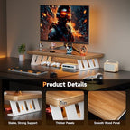 Monitor Stand Riser, 24 Inch Wood Desk Monitor Riser for Laptop/PC/Printer - Image 2