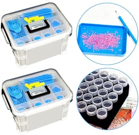 CXJINZE 111 Pcs Diamond Painting Tools Accessories Storage Kit,Blue - Image 4