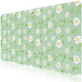 Watercolor Daisy Office Desk Mat 31.5" x 15.7" Desktop Mat PU Leather Large Mouse Pad White Mousepad Non-Slip Table Mat for Girls, Women, Home, Work, Computer, and Gaming by Unknown