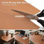 1.6mm Thick Leather 17x72 Inch Non-Slip Mat, Waterproof Countertop Protector, Large Kitchen Island Cover/Buffet Topper, Caramel Brown - Image 5