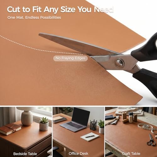 1.6mm Thick Leather 20x84 Inch Non-Slip Mat, Waterproof Countertop Protector, Extra Large Kitchen Counter/Banquet Table Mat, Caramel Brown - Image 5