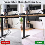 Aothia Under Desk Cable Management Tray, 2 Pack (16.5 in, Metal, Black) - Image 4