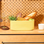 MiniArk Small Storage Baskets for Organizing | Closet Organizer Bins | Shelf Toy Basket | Woven Rope Baskets | Cube Decorative Box | Shallow Basket | 11.5x7.5x4.7” | 4 Packs Yellow - Image 5