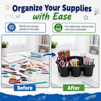 6 Pack Classroom Caddy With Handle for School Supplies, Black - Image 4