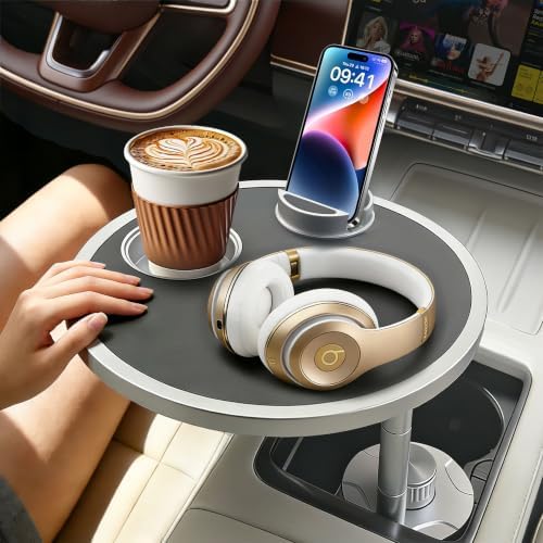 Car Desk for Laptop 360° Rotating Tesla Tray with Cup Holder Phone Stand by Unknown