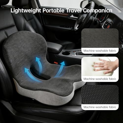 L-Shaped Memory Foam Seat Cushion with Back Support for Office Chair - Image 5