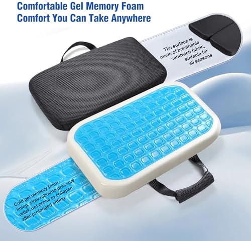Cooling Gel Memory Foam Travel Stadium Airplane Seat Cushion （16"x14"x1.8"） - Image 5