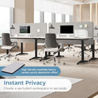 47.2" Clamp-on Desk Dividers, Acoustic Privacy Panel, Light Grey - Image 4