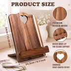 Wooden Cookbook Stand, Scalloped Recipe Book Holder for Counter - Image 2