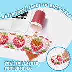 Strawberry Disco Desk Mat Set Fruit Pink Checkered Cute Large Mouse Pad with Wrist Rest 4in1 Desk Mat for Desktop Ergonomic Computer Desk Arm Wrist Anti-Slip Computer Mouse Pad Home Office Gaming - Image 5
