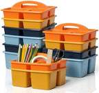 Kathfly 12 Pack Classroom Caddy Organizer with Handle Bulk, Blue Orange by Kathfly