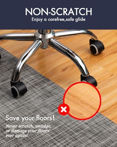 BARoyal Office Chair Mat for Hardwood Floor Under Desk Computer Rolling Chair Mat for Wood/Tile Floor Non-Slip Heavy Duty Desk Rug PVC Plastic Hard Floor Protector 45" x 53"(Gravel) - Image 2