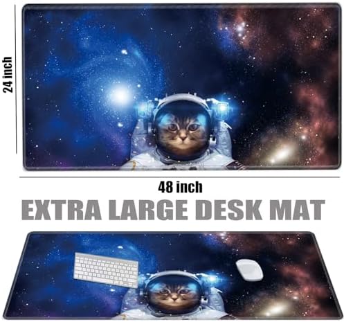 48x24 Mouse Pad Gaming Mousepad 48 Inch Desk Mat Giant Desk Pad Large Computer Mat XXXXL Space Cat Oversized Mouse Mat for Wireless Desktop Work - Image 2