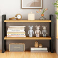 Office Desk Shelf Organizer, Wood Desktop Bookshelf Supplies Storage Rack, Shelf for Top of Desk and Dresser and Cubicle Decor Aesthetic Bookshelf (Black Wood, Two Tier 19.69 Lx7.87 Wx15.16 H) by Janebert