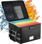 Fireproof File Box with Lock, Document Storage Organizer with Lid, Handle by JALIELL