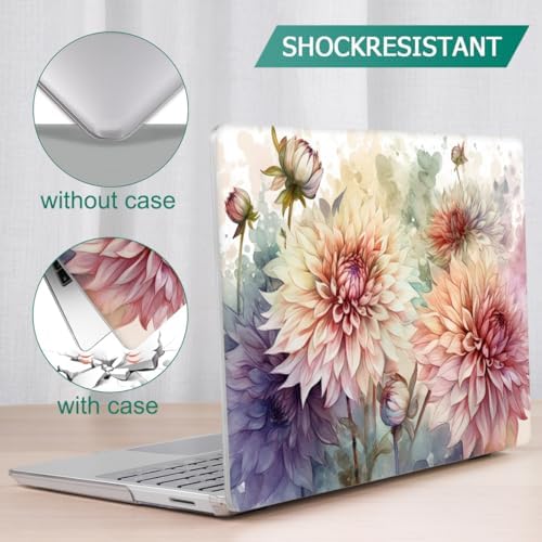 Mektron Case for 13.5" Microsoft Surface Laptop 5/4/3 with Metal Palm Rest Model 1951/1868, 2019/2021/2022 Release Plastic Hard Shell Cover with Screen Protector + Keyboard Cover, Watercolor Dahlias - Image 6
