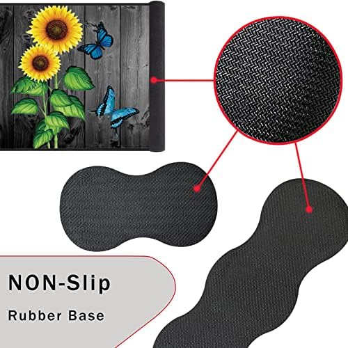 Large Gaming Mouse Pad, Keyboard Wrist Rest + Mouse Wrist Pad + Coaster + Mini Hook Desk Pad Set, Memory Foam, Non-Slip Base. Suitable for Office and Home - Sunflower Inspirational Quote - Image 7