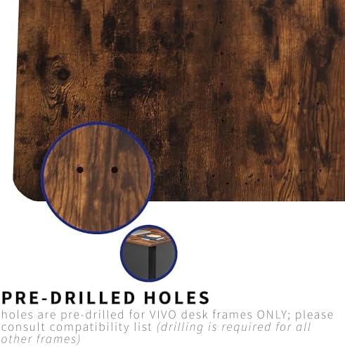 VIVO Rustic Vintage Brown 71 x 30 in Table Top, DESK-TOP72-30N - Image 5