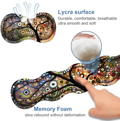 4 in 1 Ergonomic Memory Foam Mouse Pad Wrist Rest Set, Large XXL Gaming Desk Pad + Keyboard Wrist Rest + Mouse Wrist Cushion + Coaster for Home Office Study Gaming, Tree of Life - Image 6