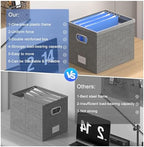 File Box with Lid, Grey, 13.2 * 10.1 * 10.1in (4Pack) - Image 2