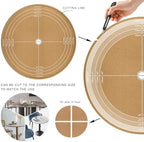 CENNBIE 54 Inches Round Cork Leather Dining Table Mat (Black) - Image 4