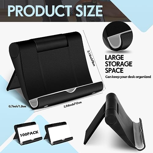 Copkim 100 Pieces Business Card Holder Display Bulk Black Plastic Stand Name Holder Stand Organizer for Desk Office Supplies, Fits 50 Cards - Image 2