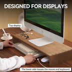 KIRIGEN Wood Monitor Stand Riser for Desk, 23.23 Inch, Brown 59-DBR - Image 7