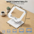SOUNDANCE 360 Rotating Laptop Stand, Adjustable Riser,10-17",White - Image 6