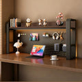 Desk Shelf - Includes a Pegboard and a Free 31-Piece Storage Accessory Set, Desk Hutch, Adjustable Hutch for Home Office Dorm (2-Tier Black Frame + Walnut Board 45.3×9.8×26") by Unknown
