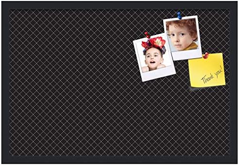 PinPix 27x18 inch Cork Bulletin Board. This Decorative Framed Pin Board Comes with Diamond Pattern in Black Design and Satin Black. Ideal for Home, Office Decor or School (PinPix-120) - Image 2
