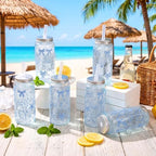 Meanplan 36 Pack Ocean Coastal Plastic Cups with Lids and Straws 14 oz - Image 2