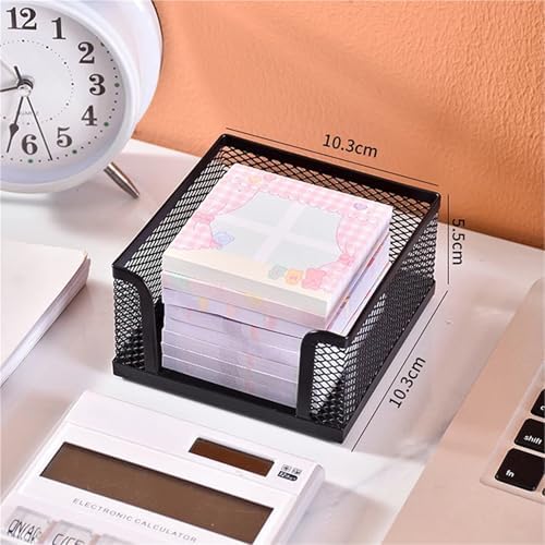 Metal Mesh Desktop Sticky Note Box 5-Pack Office Storage Organizer - Image 2