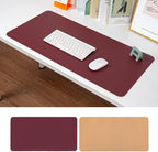 Ruby Lil Natural Cork & PU Leather Dual Side Mouse Pad Laptop Desk Table Protector Desk Writing Pad,Claret,80x40cm by RubyLil