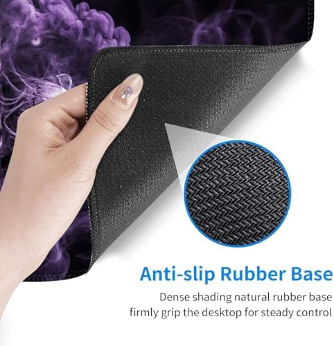 Desk Mat, Mouse Pad with Wrist Rest, 4-in-1 Large Mouse Pads for Desk, Ergonomic Mouse Pad and Keyboard Wrist Rest Gaming Keyboard Mat for Office,Skull Purple Smoke - Image 3