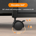 VINGLI 3 Drawer File Cabinet with Wheels Under Desk Printer Stand, Rolling File Cabinet with Shelves Adjustable, Mobile Lateral Filing Cabinet for Home Office, Fits Letter Size, Black - Image 5