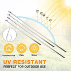 Therwen 600 Pcs Metal Zip Ties Heavy Duty 304 Stainless Steel, Multi Sizes - Image 3