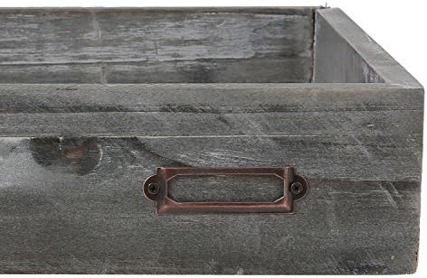 MyGift Ash Gray Wood Paper Tray Organizer, Stackable File Trays Set of 2 - Image 6