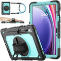 SEYMAC stock Case for Samsung Galaxy Tab S10 Lite / S10 FE / S9 FE 5G / S9 Tablet Case 10.9''/ 11'' Protective with Screen Protector, Pen Holder, 360 Rotate Stand, Hand Strap, Shoulder Strap, SkyBlue1 by SEYMACstock
