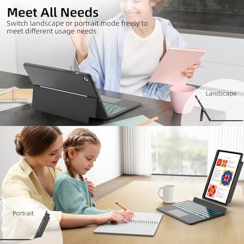 JUQITECH Magnetic Trackpad Keyboard Case for Samsung Galaxy Tab S6 Lite - Image 3