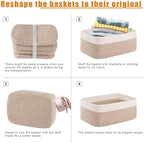 OIAHOMY 4 PACK 7L Storage Baskets for Organizing Storage Bins Brown - Image 7