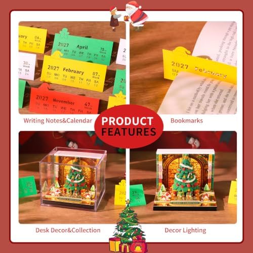 3D Calendar 2027,Time Piece Calendar 2027,Showcase Christmas Tree Tear Away Calendar,3D Memo Pad,Art Calendar Notepad,Christmas Gift,New Year Gift - Image 5