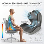 Memory Foam Seat Cushion with Lumbar Support, Ergonomic L-Shaped Car & Office Chair Cushion for Long Sitting, Orthopedic Coccyx Pillow for Sciatica & Back Pain Relief for Truck Drivers, Gaming & Home - Image 2