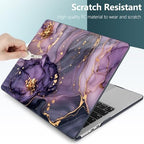 DONGKE for MacBook Air 13 Inch Case M5 2026 M4 2025 M3 M2 2024-2022 A3449 A3240 A3113 A2681, Plastic Hard Shell & Keyboard Cover & Screen Film for MacBook Air 13.6 Inch Case - Purple Hydrangea - Image 4