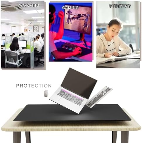 MAIDERN 43.3”x 27.5” Cork & Leather Desk Pad, Large Desk Mat (Black) - Image 4