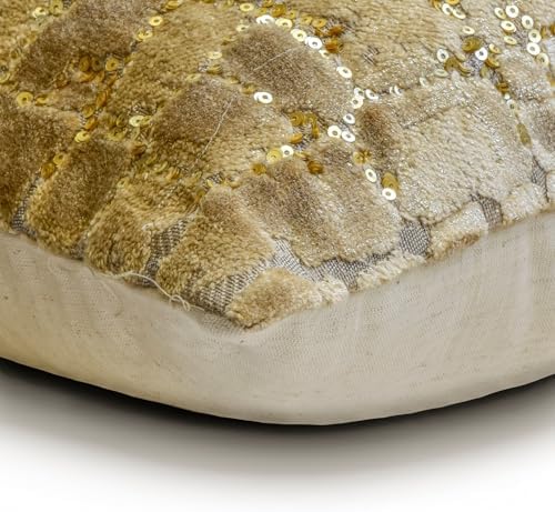 The HomeCentric Gold Pack of 2,12"x24" (30x60 cm) Lumbar Pillow Cover, Velvet Sequins & Animal Oblong Pillow, Animal Pattern Modern Style - Gold Beast - Image 7