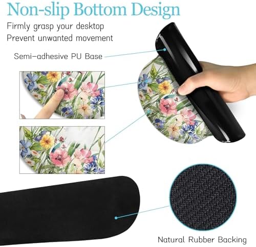 LIMKRIAN Flower Mouse Pad Set Floral Large Desk Matt for Desktop - Image 5
