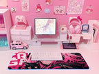 JMIYAV Pink RGB Gaming Mouse Pad 31.5x12 Inch PC XL Large Extended Glowing Led Light Up Desk Pad Non-Slip Rubber Base Computer Cute Mousepad Mat Desk Accessories Gaming Setup Sweet Girl - Image 6