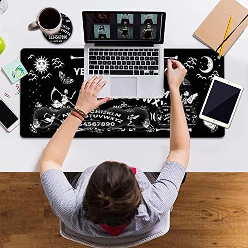 Gaming Mouse Pad & Keyboard Wrist Rest,Large Extended Mouse Pad 31.5X 11.8,Ergonomic Memory Foam Wrist Rest Support+Desk Mat Protector,for Office/Home Writing Pad,Ouija Board Pattern Black Mousepad - Image 6
