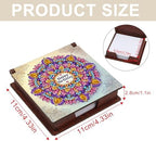 4pcs Mandala Flowers Diamond Art Painting Note Box for Adults, Wooden DIY Sticky Notes Holder Kit with 640 Blank Notepads, Multi-Purpose Desk Organizer for Home Office, Study Thoughtful Gift - Image 5