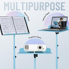 CAHAYA Sheet Music Stand Dual-use Converts to Desktop Stand Adjustable Blue - Image 2